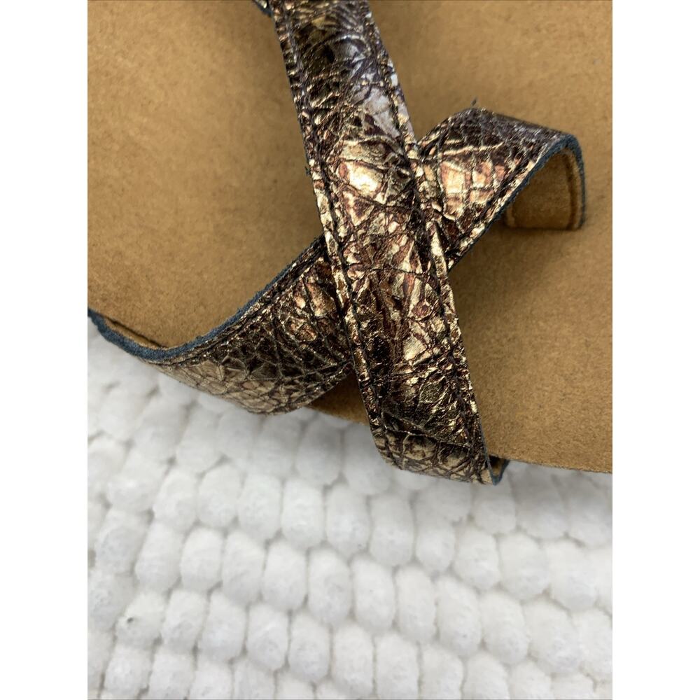 SAS Sandals Pampa Fantasia Womens Size 9 Wide Copper Gold Crinkle strap sandals - Picture 9 of 11